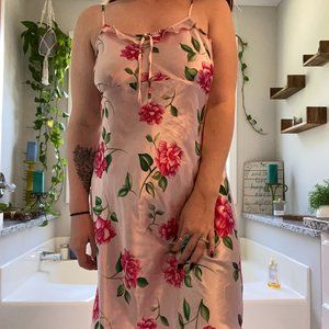 PINK Floral Spaghetti Strap Nightgown